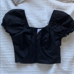Princess Polly Abe Crop Top Black